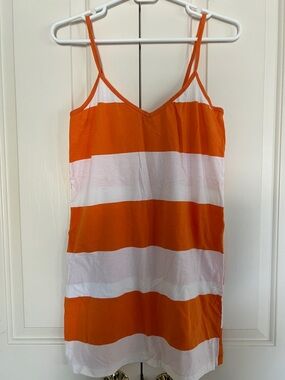 United Colors Of Benetton Orange & White Striped Tank